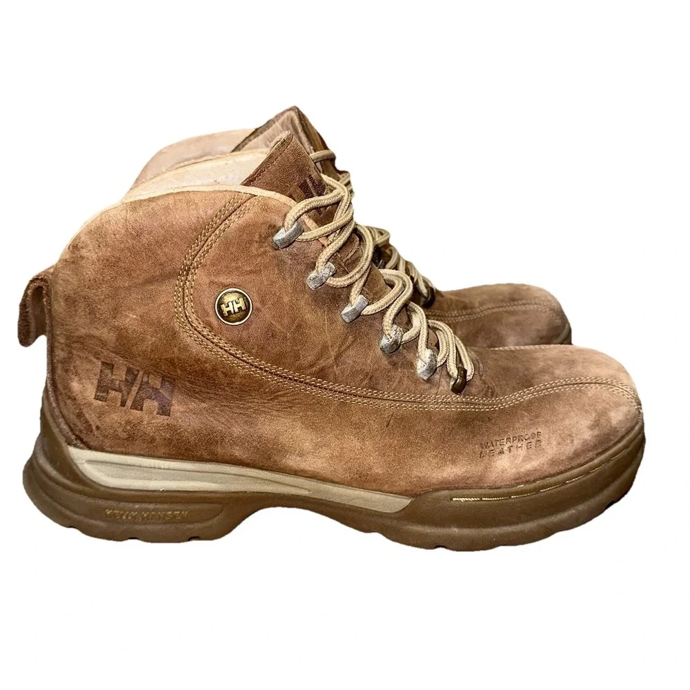 Helly Hansen Berthed Waterproof Brown Leather Hiking Boots Lace Up Mens 6.5 $140